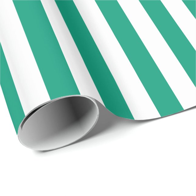 Papier Cadeau Émeraude vert et blanc (Coin rond)
