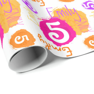Papier Cadeau Emily personnalisée 5e anniversaire de peinture en