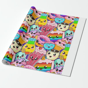 Papier Cadeau emo-girl-kawaii-sans-couture-motif