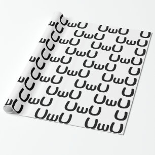 Papier Cadeau Émoticône heureuse de visage d'Anime d'UwU