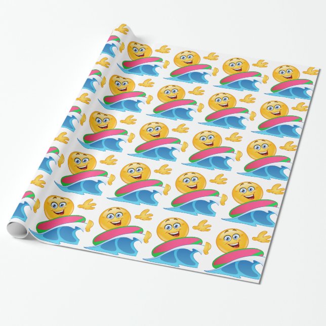 Papier Cadeau émoticône surf (Déroulé)