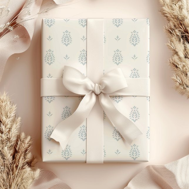 Papier Cadeau Empreinte bleue inspirée (Créateur téléchargé)