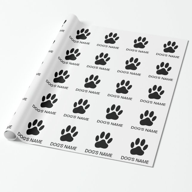 Papier Cadeau Empreinte de chien (Déroulé)