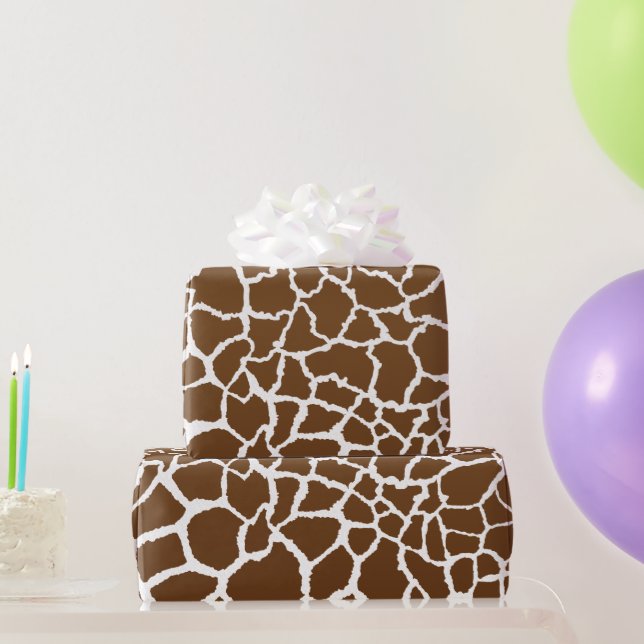 Papier Cadeau Empreinte de Giraffe en chocolat et crème (Cadeaux de fête)