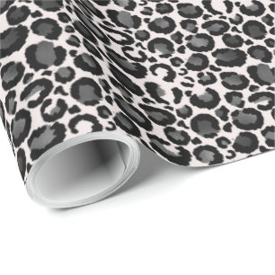Papier Cadeau Empreinte de léopard d'argent