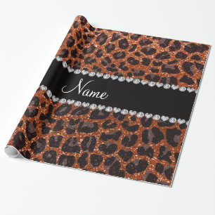 Papier Cadeau empreinte de léopard de parties scintillant orang
