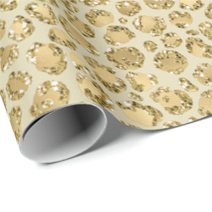 Papier Cadeau Empreinte de léopard Glitzy Glam Gold Parties sci