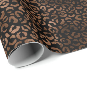 Papier Cadeau Empreinte de léopard noir Brown Glam