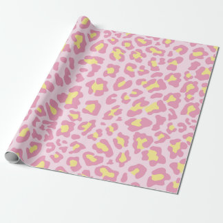 Papier Cadeau empreinte de léopard rose et jaune