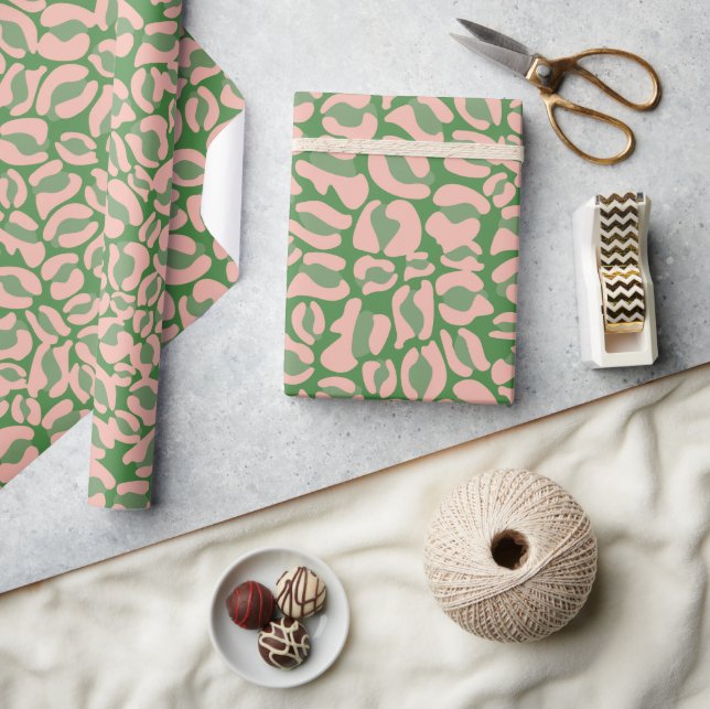 Papier Cadeau Empreinte de léopard vert (Artisanat)