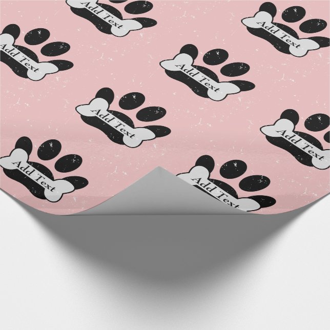 Papier Cadeau Empreinte de patte De Chien Déchiré Et Os Sur Bébé (Coin)