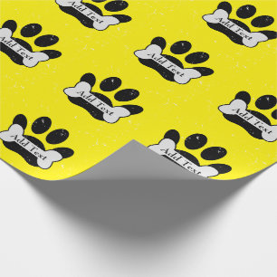 Papier Cadeau Empreinte de patte De Chien En Détresse Et Os Sur