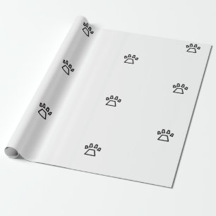 Papier Cadeau Empreinte de patte de chien géométrique minimalist