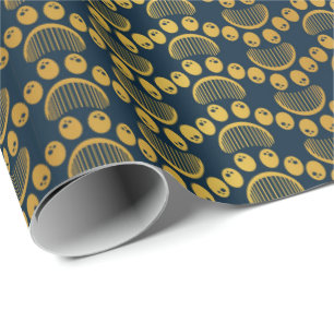 Papier Cadeau Empreinte de patte et Motif de peigne en couleur o