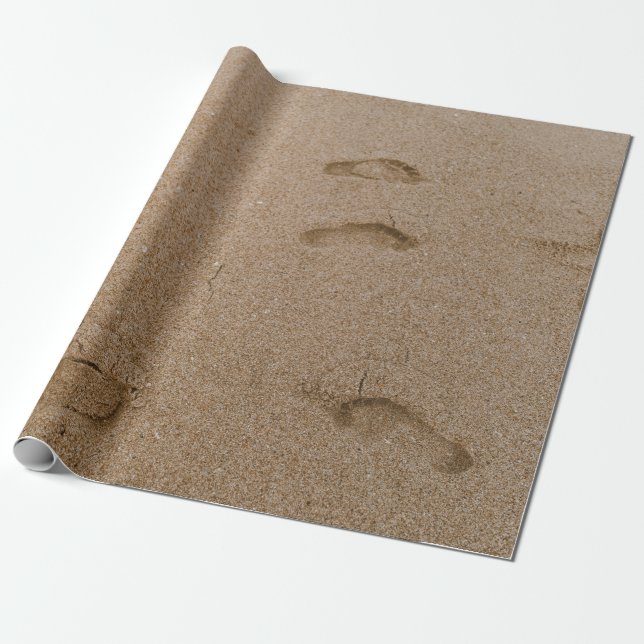 Papier Cadeau Empreinte de pied en bord de mer (Déroulé)