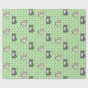 Papier Cadeau Empreintes de patte de chat