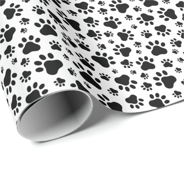 Papier cadeau Empreintes de pattes (Coin rond)