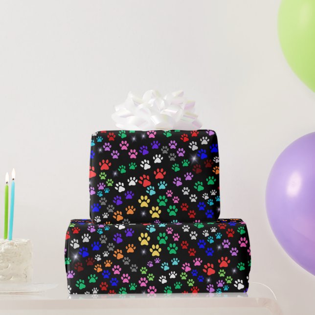 Papier Cadeau Empreintes de pattes (Cadeaux de fête)