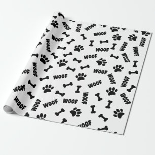 Papier Cadeau Empreintes de pattes de chien Os et aboiements per