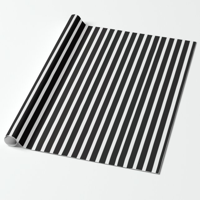 Papier cadeau en bande noire et blanche (Déroulé)