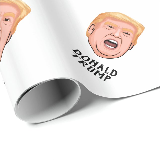 PAPIER CADEAU EN COLÈRE DONALD TRUMP PERSONNALISÉ (Coin rond)