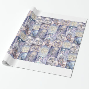 Papier cadeau en collage de nombreux anges par Mol