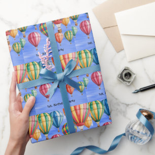 Papier Cadeau En Haut En Haut & En Partant 1ère Fête d'Anniversa