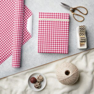 Papier Cadeau En vichy framboise classique