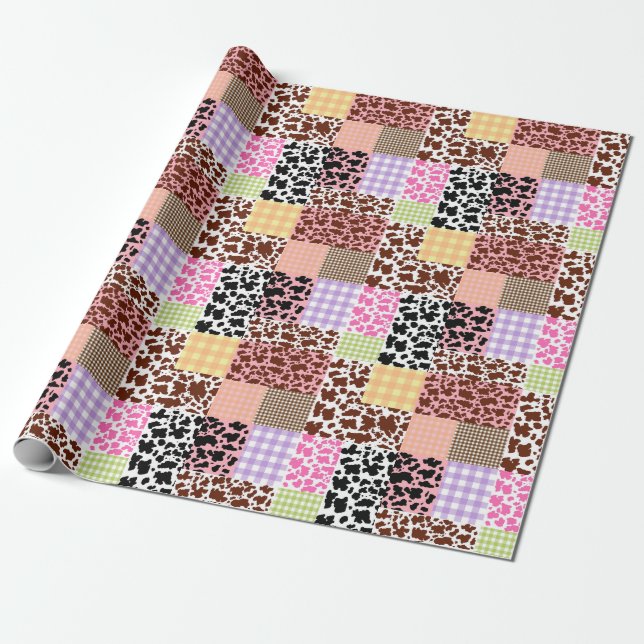 Papier Cadeau En vichy moderne Patchwork Quilt (Déroulé)