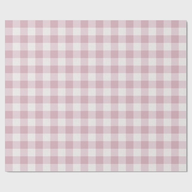 Papier Cadeau En vichy rose (Plat)