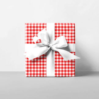 Papier Cadeau En vichy rouge
