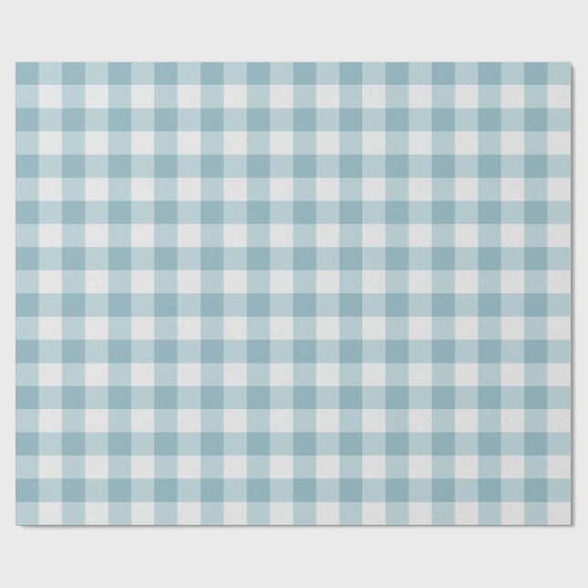 Papier Cadeau En vichy turquoise (Plat)