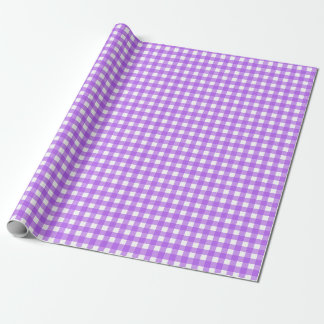 Papier Cadeau En vichy violet brillant