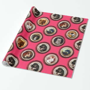 PAPIER CADEAU ENAMÉRIQUES VICTORIENNES /PORTRAITS DE CHIEN MINIA