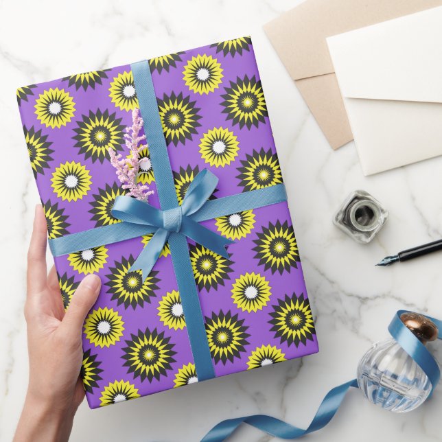 Papier Cadeau Enby orteils / motif de fleurs violettes (Cadeaux)