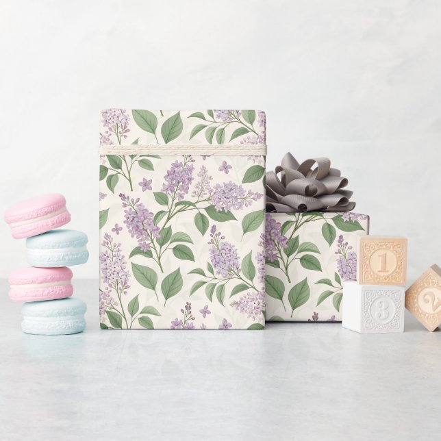 Papier Cadeau Enchanting Lilac Garden Blossom  (Baby Shower)