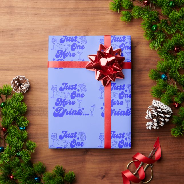 Papier Cadeau Encore un verre de plus Texte drôle rétro (Cadeau de vacances)