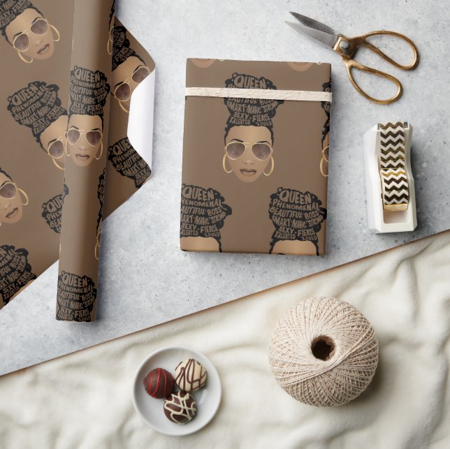 Papier Cadeau Encourageant les femmes noires, cheveux naturels,  (Artisanat)
