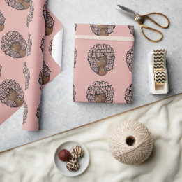 Papier Cadeau Encourageant les femmes noires, cheveux naturels,