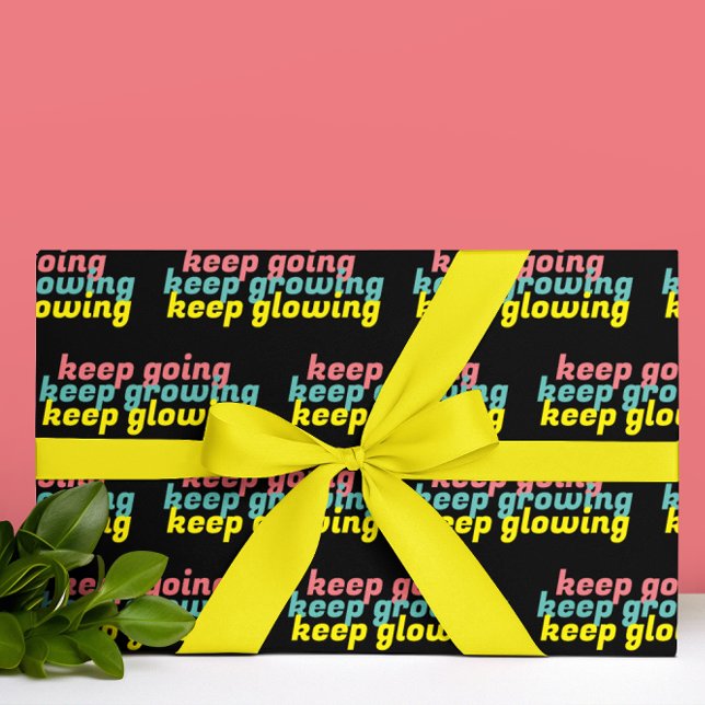 Papier Cadeau Encouragement du papier d'emballage (Encourage growth and determination with this empowering wrapping paper! )