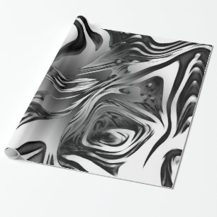 Papier Cadeau Encre argentée Abstraite