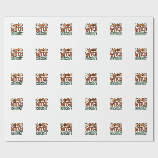 Papier Cadeau Énergie de bonne sorcière Création vectorielle Hal (Plat)