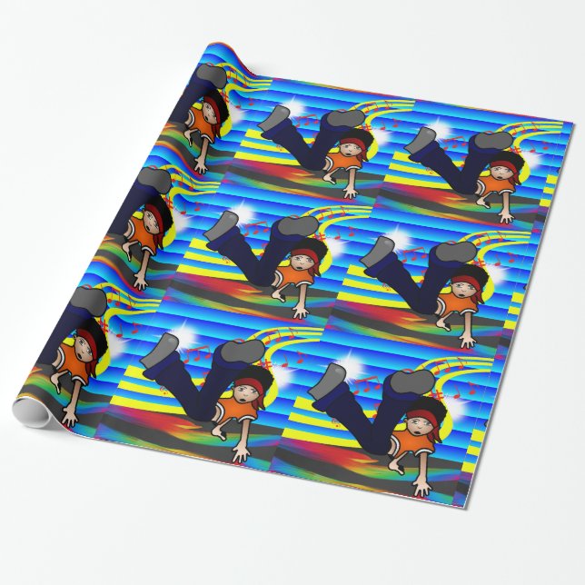 Papier Cadeau Enfant de danse hip hop break (Déroulé)