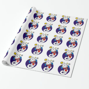 Papier Cadeau enfant de fusée d'espace (ajoutez votre photo de