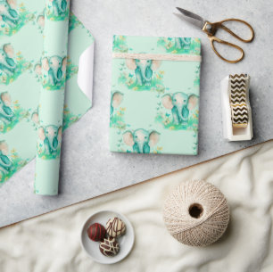 Papier Cadeau Enfant éléphant genre Neutre Anniversaire