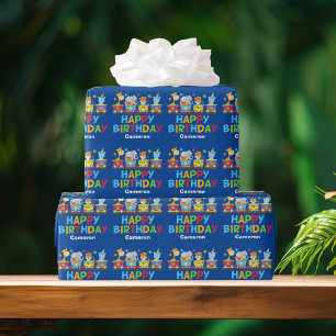 Papier Cadeau Enfants Circus Animal Train Cuisine Custom Boys An