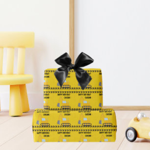 Papier Cadeau Enfants Construction Véhicules Garçons Anniversa
