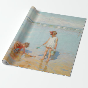 Papier Cadeau Enfants en bord de mer (Summer Beach Scene)