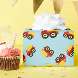 Papier Cadeau Enfants garçons Construction camion
