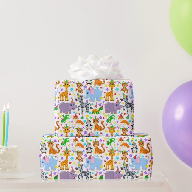 Papier Cadeau Enfants Joyeux anniversaire animal (Cadeaux de fête)